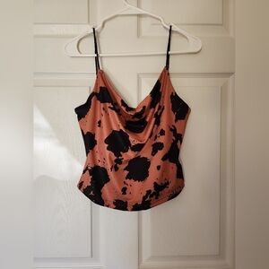 Shein Cow Print Cowl Neck Tank